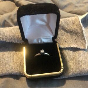 6.5-7 Size white 14k gold diamond engagement ring